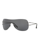 Tech Light Ray Polarized Mask Sunglasses, Gunmetal