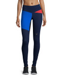 Rio Colorblock Sport Leggings, Midnight Blue