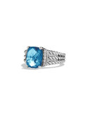 Petite Wheaton Ring with Hampton Blue Topaz and Diamonds