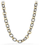 Large Sterling Silver & 18K Gold Oval Link Necklace