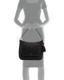 orchard st. treana leather shoulder bag, black/cream