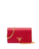 Saffiano Lux Crossbody Bag, Red (Fuoco)