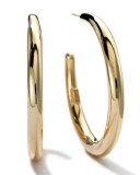 18K Gold #3 Smooth Hoop Earrings