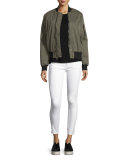 Nico Mid-Rise Skinny Ankle Jeans, White 