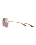 Universal Fit Lovitt Aviator Sunglasses, Gold/Lilac