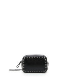 Small Rockstud Chain Camera Crossbody Bag, Black