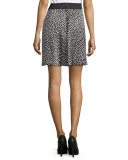 silk polka-dot skirt, black/cream