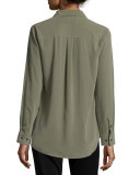 Silk Slim Signature Top, Dusty Olive
