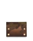 Unfinished Camo Rockstud Leather Card Case
