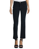 Le Crop Mini Boot-Cut Corduroy Pants, Deep Blue Dive