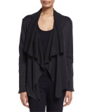 Cashmere-Blend Open-Front Cardigan, Phantom