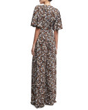 Floral Palazzo Jumpsuit, Brown Pattern