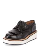 Platform Lace-Up Derby Oxford, Black