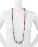 Cuban Long Beaded Necklace, 42"