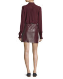 Irenah Wilmore Leather Miniskirt, Garnet