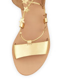 Starla Leather Gladiator Sandal, Pale Gold