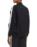 Track-Stripe Bomber Jacket