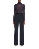 Focal Wide-Leg Crepe Pants, Ink