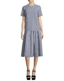 Gingham Seersucker Full Skirt 