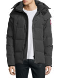 Wyndam Down Parka with Fur-Trim Hood, Graphite