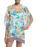 Fleur de Lite Floral-Print Coverup Tunic