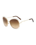 Carlina Butterfly-Frame Sunglasses, Rose Golden