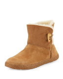 Garnet Shearling Toggle Bootie, Chestnut