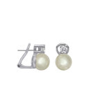 Pearl & CZ Stud Earrings