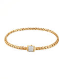Classic 18k Mini Pave Diamond-Clasp Bracelet