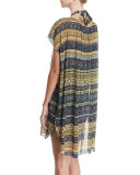 Tulle Poncho Coverup Tunic/Dress, Sapphire