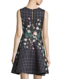 Sleeveless Mixed-Print Fit & Flare Dress 