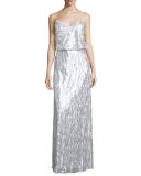Courtney Spaghetti Strap Sequined Gown 