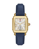 16mm Leather Strap, Navy