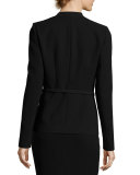 Anya Finesse-Crepe One-Button Blazer Jacket, Black
