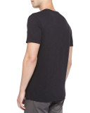 Slub Jersey V-Neck Tee, Black