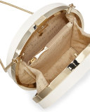 evening bells initial clutch bag, s, cream/gold