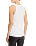 Deep Holes Jersey Tank, Blanc