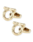 Textured Golden Gancini Cuff Links