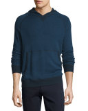 Birdseye Knit Pullover Hoodie, Prussian Blue