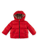 Rio Hooded Puffer Jacket, Military Red, Size 6M-3Y