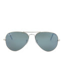Original Aviator Sunglasses, Silver Mirror