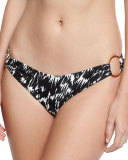 Barbados Brushstroke-Print Swim Bottom