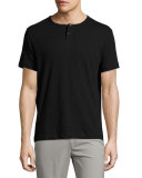 Gaskell Nebulous Short-Sleeve Henley T-Shirt, Black