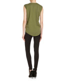 High-Waist Fitted Pants, Black