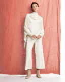 Silk-Cashmere Long-Sleeve Turtleneck, Ivory