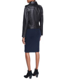 Lambskin Leather Moto Jacket 