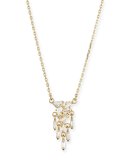 18K Yellow Gold Diamond Baguette Drop Necklace