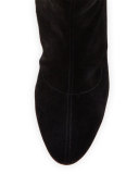 Alta Top Suede 70mm Over-the-Knee Red Sole Boot, Black