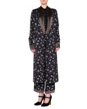Embellished Reversible Robe-Coat, Black/Multi