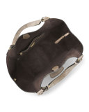 Josie Large Suede & Leather Shopper Tote Bag, Dark Taupe